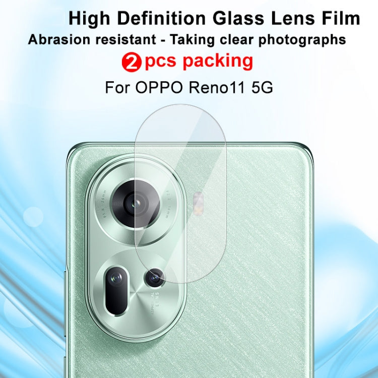 For OPPO Reno11 5G Global 2 PCS/Set IMAK HD Glass Rear Camera Lens Film - For OPPO by imak | Online Shopping UK | buy2fix