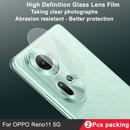 For OPPO Reno11 5G Global 2 PCS/Set IMAK HD Glass Rear Camera Lens Film - For OPPO by imak | Online Shopping UK | buy2fix