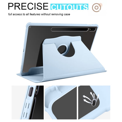 For Samsung Galaxy Tab S9+ X810 Acrylic 360 Degree Rotation Holder Tablet Leather Case(Ice Blue) - Galaxy Tab S9+ Cases by buy2fix | Online Shopping UK | buy2fix