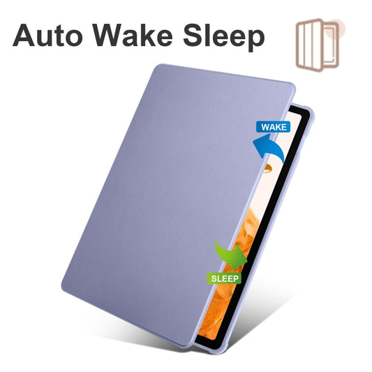 For Samsung Galaxy Tab S10+ / S9+ Acrylic 360 Degree Rotation Holder Tablet Leather Case(Lavender Purple) by buy2fix