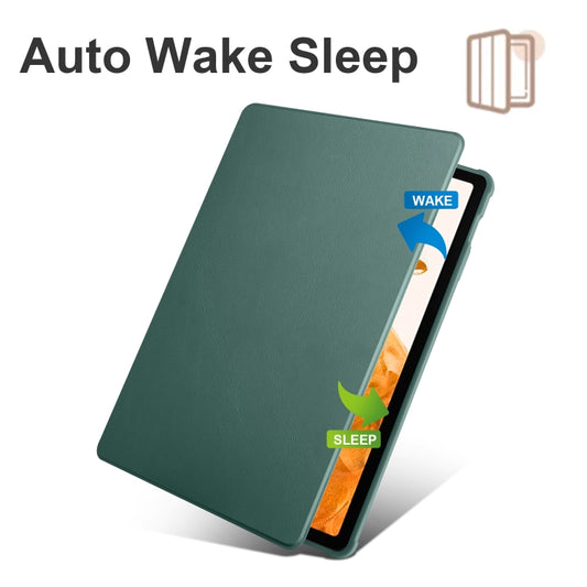 For Samsung Galaxy Tab S10+ / S9+ Acrylic 360 Degree Rotation Holder Tablet Leather Case(Dark Green) by buy2fix