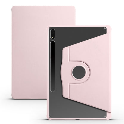 For Samsung Galaxy Tab S8+ X800 Acrylic 360 Degree Rotation Holder Tablet Leather Case(Sand Pink) by buy2fix