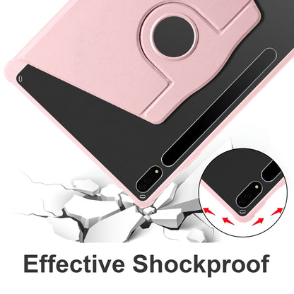 For Samsung Galaxy Tab S8+ X800 Acrylic 360 Degree Rotation Holder Tablet Leather Case(Sand Pink) by buy2fix