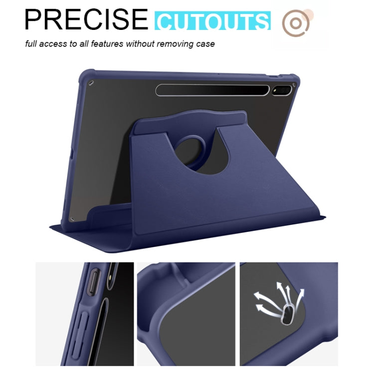 For Samsung Galaxy Tab S8+ X800 Acrylic 360 Degree Rotation Holder Tablet Leather Case(Dark Blue) by buy2fix