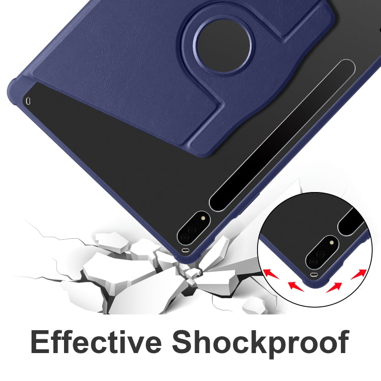 For Samsung Galaxy Tab S8+ X800 Acrylic 360 Degree Rotation Holder Tablet Leather Case(Dark Blue) by buy2fix