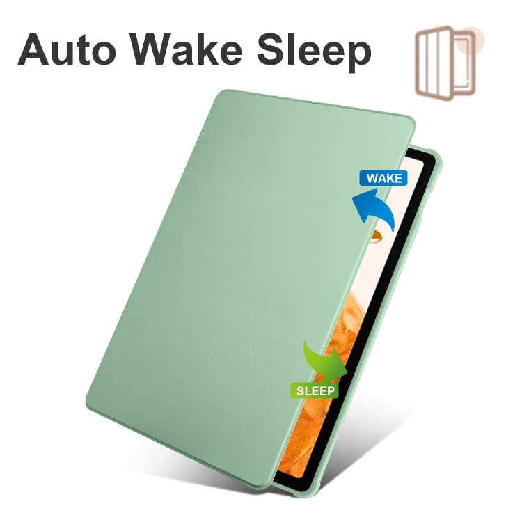 For Samsung Galaxy Tab S8+ X800 Acrylic 360 Degree Rotation Holder Tablet Leather Case(Matcha Green) by buy2fix
