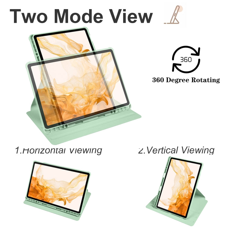 For Samsung Galaxy Tab S8+ X800 Acrylic 360 Degree Rotation Holder Tablet Leather Case(Matcha Green) by buy2fix