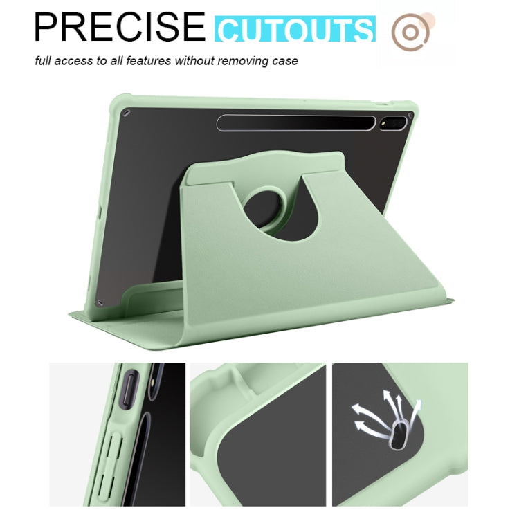 For Samsung Galaxy Tab S8+ X800 Acrylic 360 Degree Rotation Holder Tablet Leather Case(Matcha Green) by buy2fix