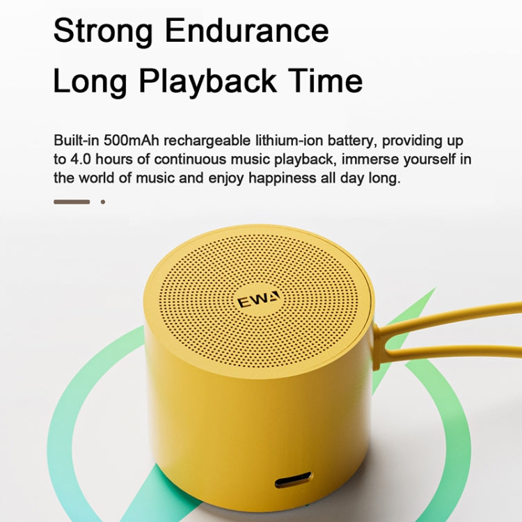 EWA A127 Outdoor IPX5 Waterproof Portable Mini TWS Wireless Bluetooth Speaker(Yellow) - Waterproof Speaker by EWA | Online Shopping UK | buy2fix