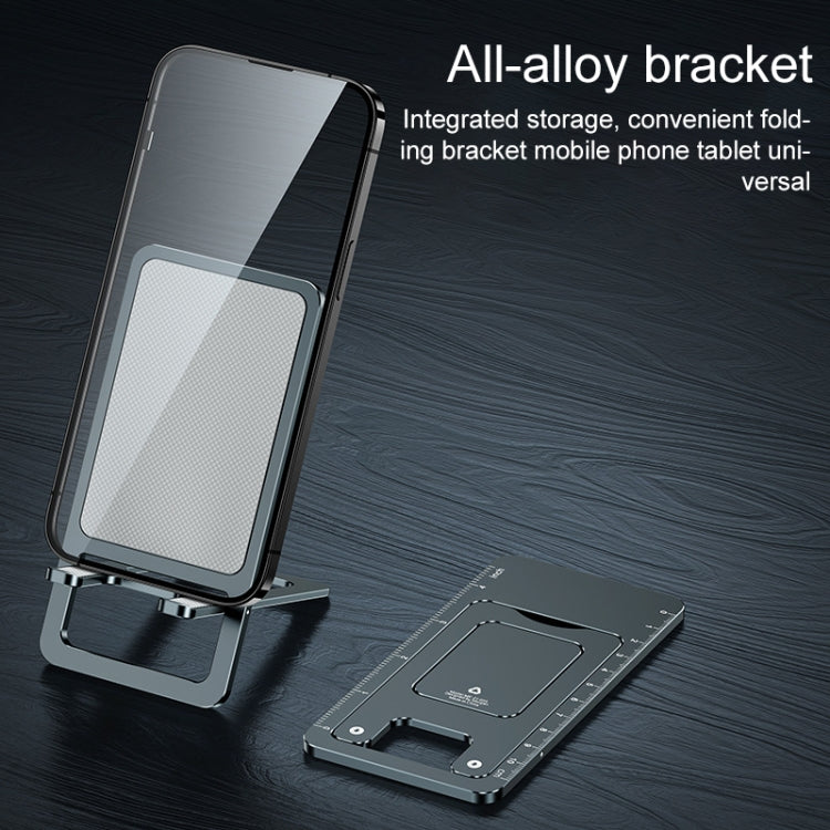 029 Desktop Portable Folding Aluminum Alloy Phone Holder(Silver) - Desktop Holder by buy2fix | Online Shopping UK | buy2fix