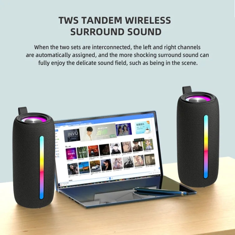 L12 Colorful LED Wireless Bluetooth-compatible Portable Speaker(Red) by buy2fix