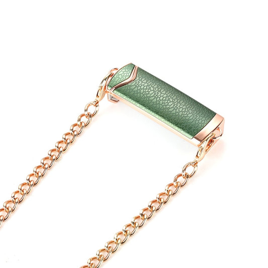 Adjustable Crossbody Chain Metal Phone Holder Lanyard Clip(Gold Green) - Lazy Bracket by buy2fix | Online Shopping UK | buy2fix