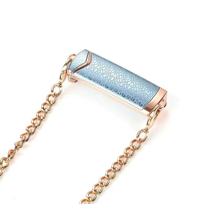 Adjustable Crossbody Chain Metal Phone Holder Lanyard Clip(Gold Blue) - Lazy Bracket by buy2fix | Online Shopping UK | buy2fix