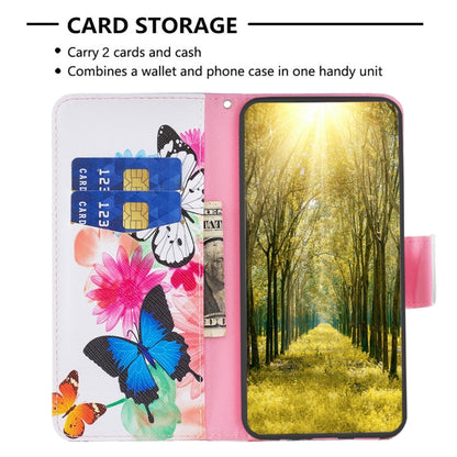 For Motorola Moto G Play 2024 Colored Drawing Pattern Leather Phone Case(Butterflies) - Motorola Cases by buy2fix | Online Shopping UK | buy2fix