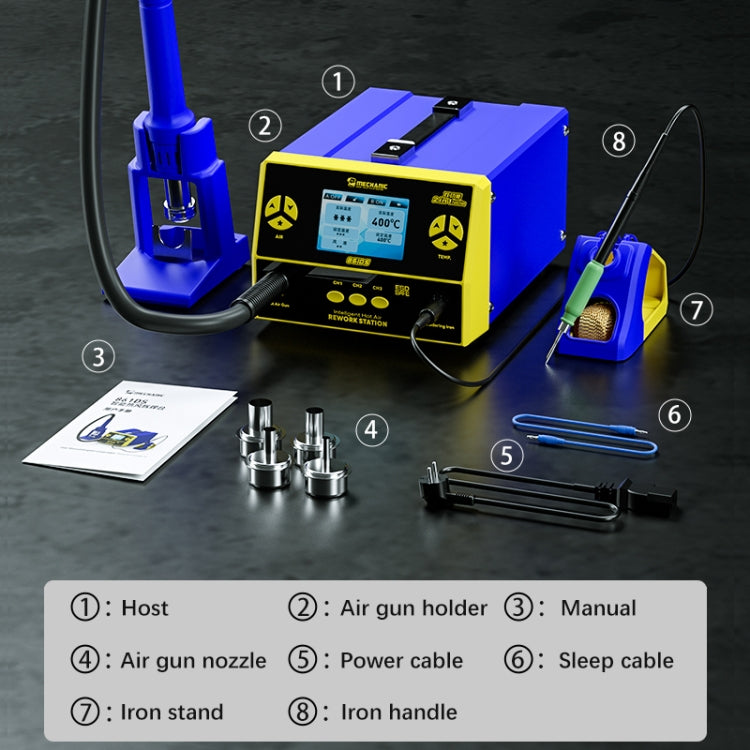 Mechanic 861DS 2 in 1 Dual Function Hot Air Gun Electric Soldering Iron Rework Station, Plug:US - Soldering Iron Set by MECHANIC | Online Shopping UK | buy2fix