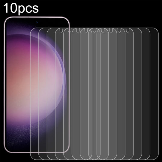For Samsung Galaxy S24 5G 10pcs 0.18mm 9H 2.5D Tempered Glass Film, Support Fingerprint Unlocking