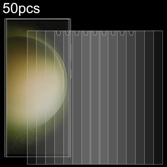 For Samsung Galaxy S24 Ultra 5G 50pcs 0.18mm 9H 2.5D Tempered Glass Film, Support Fingerprint Unlocking