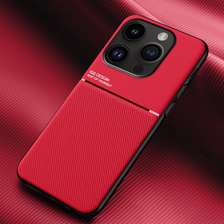 For iPhone 16 Pro Classic Tilt Strip Grain Magnetic Shockproof PC + TPU Phone Case(Red) by buy2fix