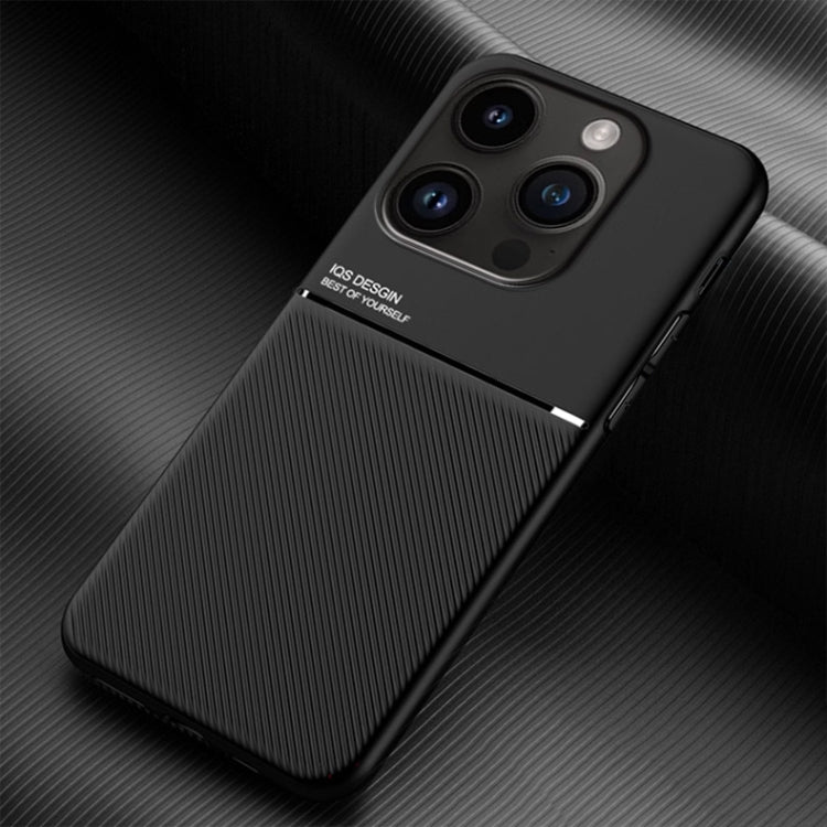 For iPhone 16 Pro Classic Tilt Strip Grain Magnetic Shockproof PC + TPU Phone Case(Black) by buy2fix