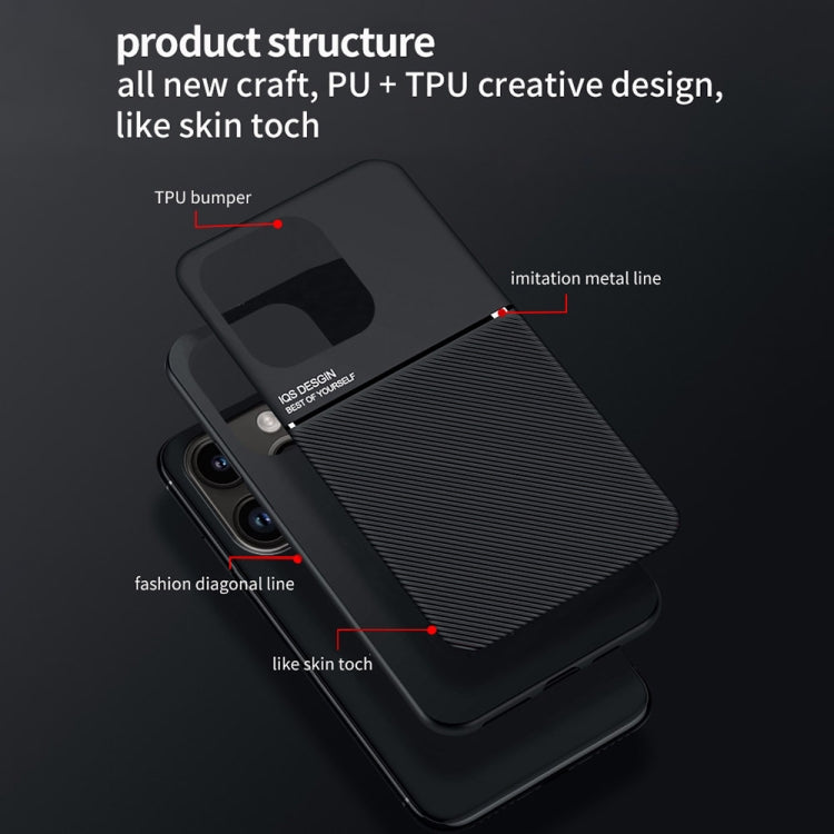 For iPhone 16 Pro Classic Tilt Strip Grain Magnetic Shockproof PC + TPU Phone Case(Black) by buy2fix
