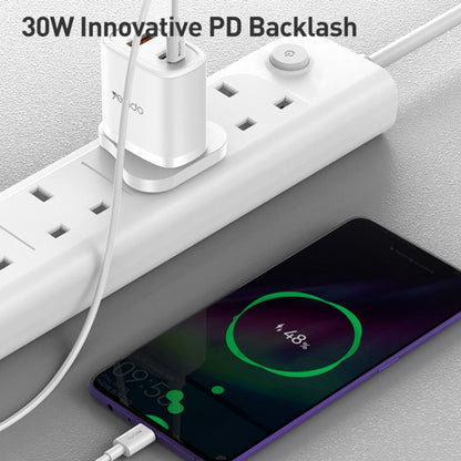 Yesido YC51 30W USB-C / Type-C + USB + 8 Pin Travel Charger with 1m Type-C to 8 Pin Cable, UK Plug(White) - USB Charger by Yesido | Online Shopping UK | buy2fix