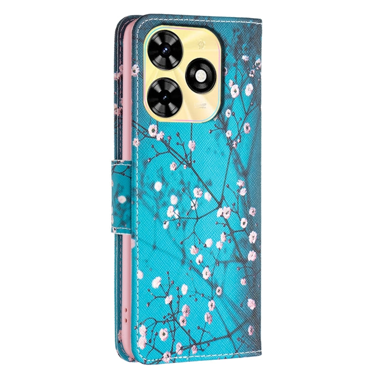 For Tecno Spark Go 2024 / 20C / POP 8 Colored Drawing Pattern Leather Phone Case(Plum Blossom) by buy2fix