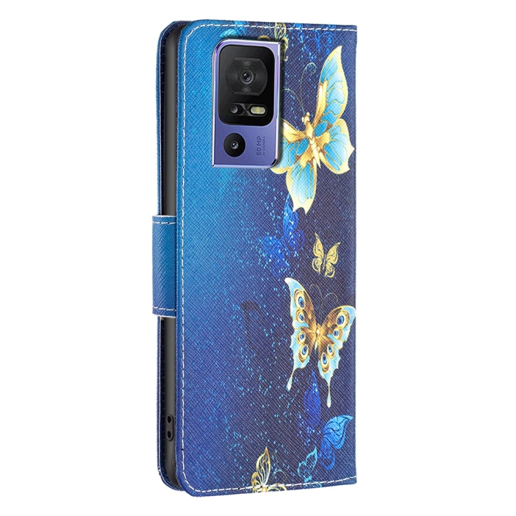 For Tecno Spark Go 2024 / 20C / POP 8 Colored Drawing Pattern Leather Phone Case(Gold Butterfly) by buy2fix