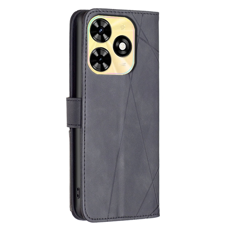 For Tecno Spark Go 2024 / 20C / POP 8 Magnetic Buckle Rhombus Texture Leather Phone Case(Black) by buy2fix