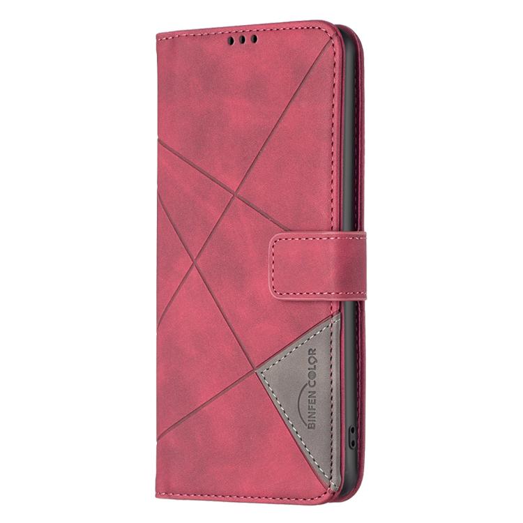 For Tecno POP 9 5G / Spark 30C 5G Magnetic Buckle Rhombus Texture Leather Phone Case(Red) by buy2fix