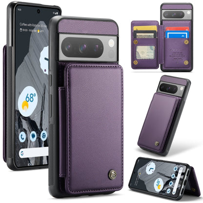 For Google Pixel 8 Pro CaseMe C22 Card Slots Holder RFID Anti-theft Phone Case(Purple) - Google Cases by CaseMe | Online Shopping UK | buy2fix