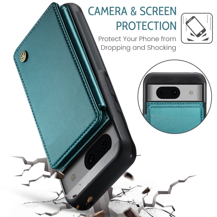 For Google Pixel 8a CaseMe C22 Card Slots Holder RFID Anti-theft Phone Case(Blue Green) - Google Cases by CaseMe | Online Shopping UK | buy2fix