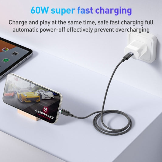 YESIDO CA160 1.2m 60W USB-C / Type-C to Type-C Auto Power-off Charging Cable(Black) by Yesido