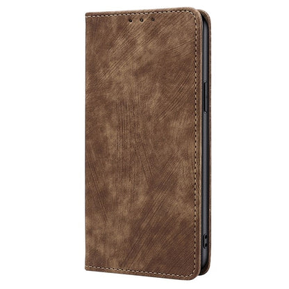 For Motorola Edge 5G 2024 RFID Anti-theft Brush Magnetic Leather Phone Case(Brown) by buy2fix