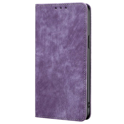 For Motorola Edge 5G 2024 RFID Anti-theft Brush Magnetic Leather Phone Case(Purple) - Motorola Cases by buy2fix | Online Shopping UK | buy2fix