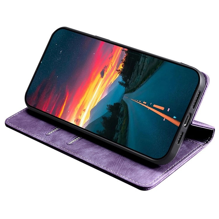 For Motorola Edge 5G 2024 RFID Anti-theft Brush Magnetic Leather Phone Case(Purple) - Motorola Cases by buy2fix | Online Shopping UK | buy2fix