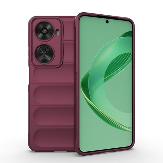 For Huawei nova 11 SE Magic Shield TPU + Flannel Phone Case(Wine Red) - Huawei Cases by buy2fix | Online Shopping UK | buy2fix