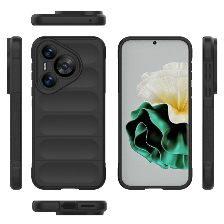 For Huawei Pura 70 Magic Shield TPU + Flannel Phone Case(Black) - Huawei Cases by buy2fix | Online Shopping UK | buy2fix