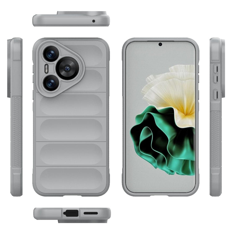 For Huawei Pura 70 Magic Shield TPU + Flannel Phone Case(Grey) - Huawei Cases by buy2fix | Online Shopping UK | buy2fix