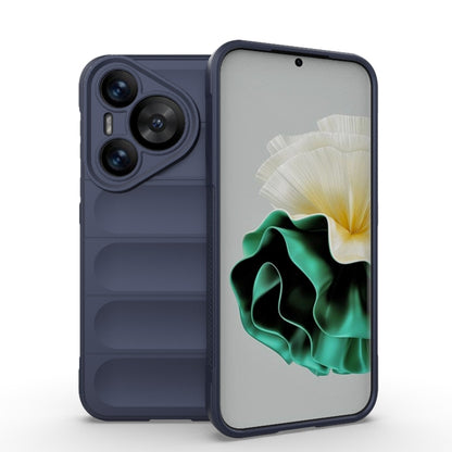 For Huawei Pura 70 Magic Shield TPU + Flannel Phone Case(Dark Blue) - Huawei Cases by buy2fix | Online Shopping UK | buy2fix