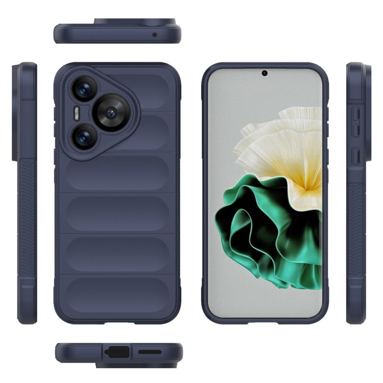 For Huawei Pura 70 Magic Shield TPU + Flannel Phone Case(Dark Blue) - Huawei Cases by buy2fix | Online Shopping UK | buy2fix