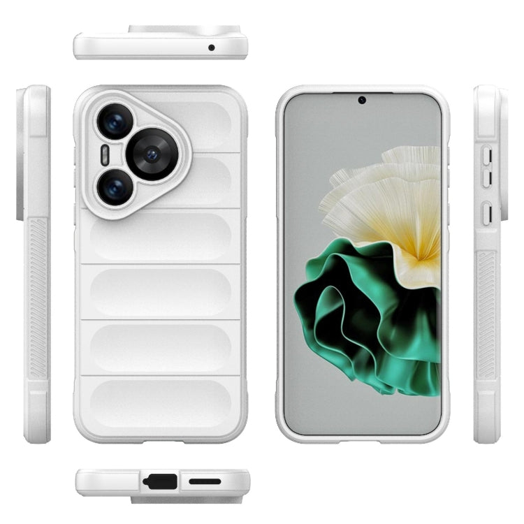 For Huawei Pura 70 Magic Shield TPU + Flannel Phone Case(White) - Huawei Cases by buy2fix | Online Shopping UK | buy2fix