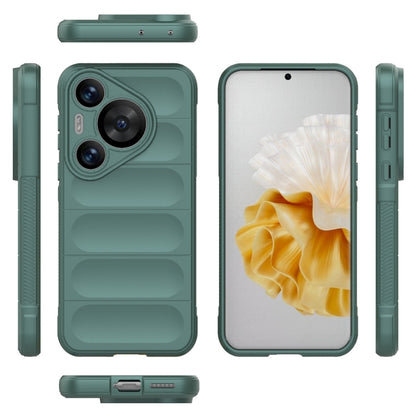 For Huawei Pura 70 Pro / 70 Pro+ Magic Shield TPU + Flannel Phone Case(Dark Green) - Huawei Cases by buy2fix | Online Shopping UK | buy2fix