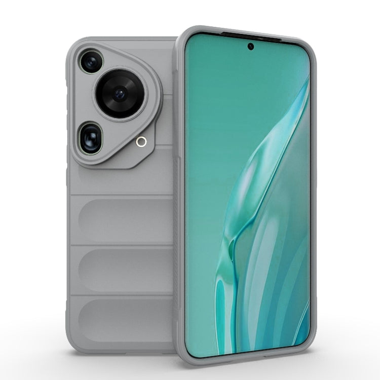For Huawei Pura 70 Ultra Magic Shield TPU + Flannel Phone Case(Grey) - Huawei Cases by buy2fix | Online Shopping UK | buy2fix