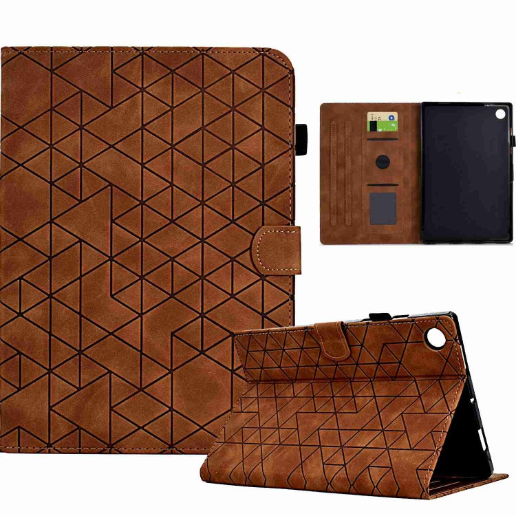 For Samsung Galaxy Tab A8 2022 SM-X200 Rhombus TPU Smart Leather Tablet Case(Brown) by buy2fix