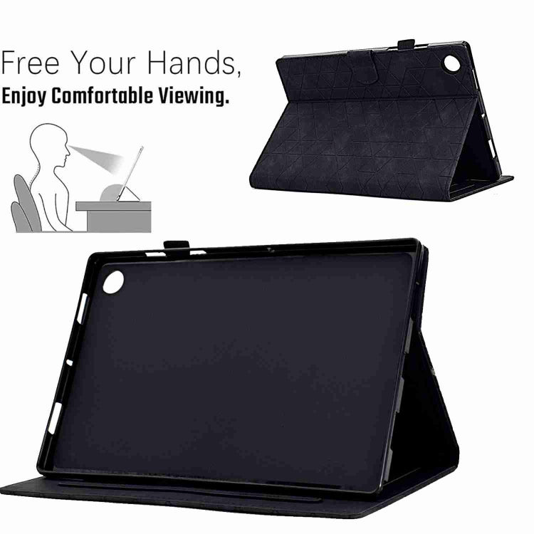 For Samsung Galaxy Tab A8 2022 SM-X200 Rhombus TPU Smart Leather Tablet Case(Black) by buy2fix