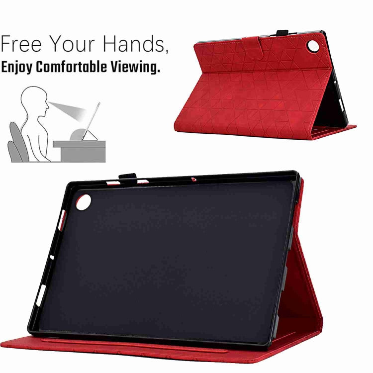For Samsung Galaxy Tab A11 / A9 Rhombus TPU Smart Leather Tablet Case(Red) by buy2fix