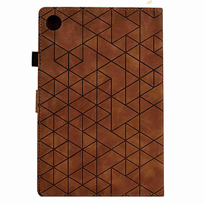 For Samsung Galaxy Tab A11 / A9 Rhombus TPU Smart Leather Tablet Case(Brown) by buy2fix