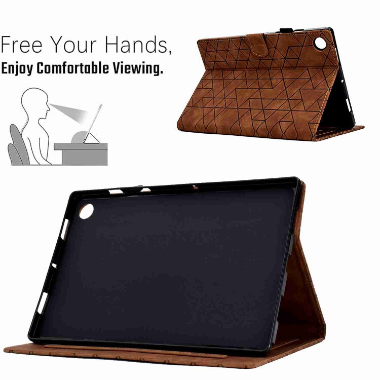 For Samsung Galaxy Tab A11 / A9 Rhombus TPU Smart Leather Tablet Case(Brown) by buy2fix