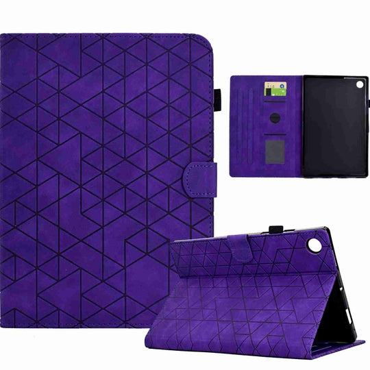 For Samsung Galaxy Tab A11+ / A9+ Rhombus TPU Smart Leather Tablet Case(Purple)