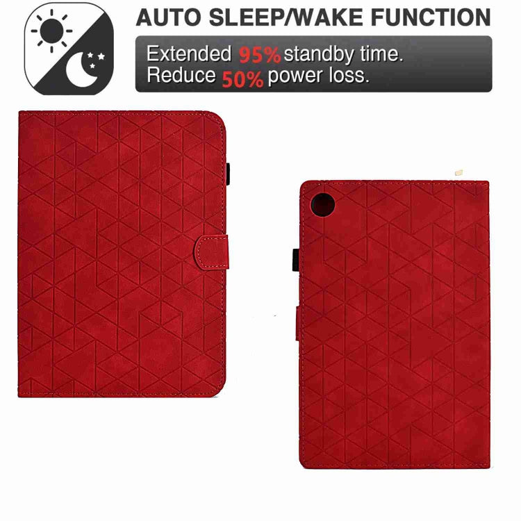 For Samsung Galaxy Tab A11+ / A9+ Rhombus TPU Smart Leather Tablet Case(Red) by buy2fix